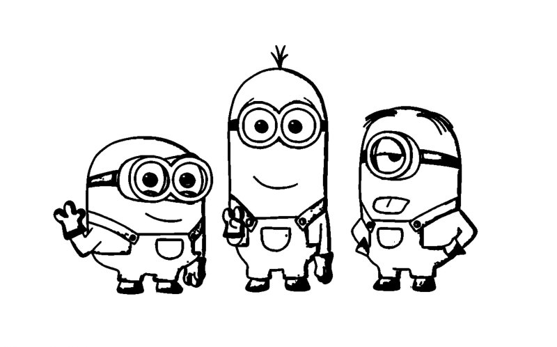 Миньоны картинки раскраски