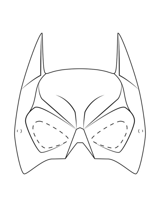 Маска Бэтмена трафарет