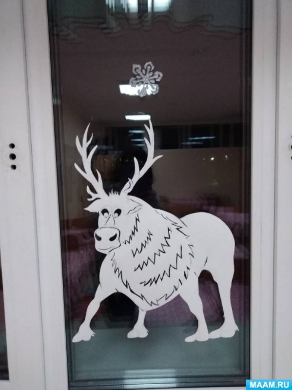 Холодное сердце украшение окон на новый год