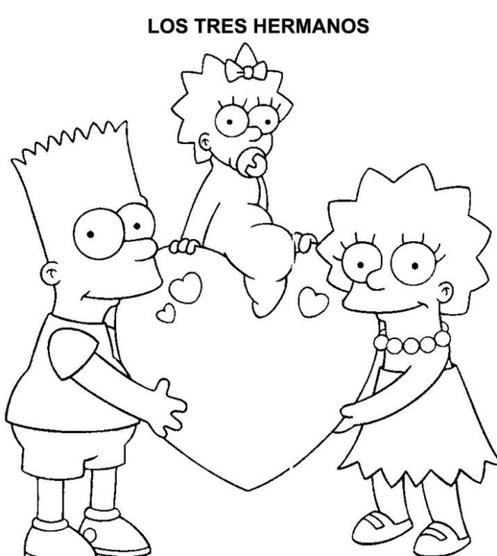 Раскраска семья Симпсонов