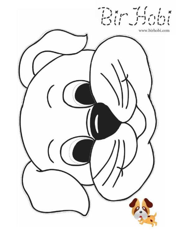 Маска собака для раскрашивания