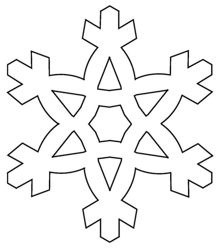 Снежинка трафарет для вырезания