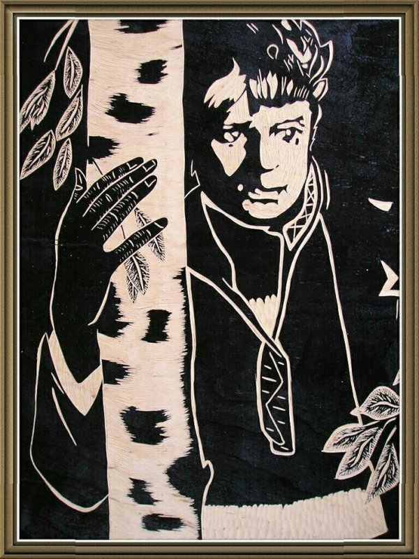 Линогравюра Есенин