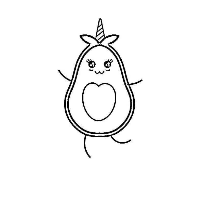 Авокадо раскраска для детей