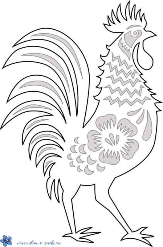 Петушок трафарет