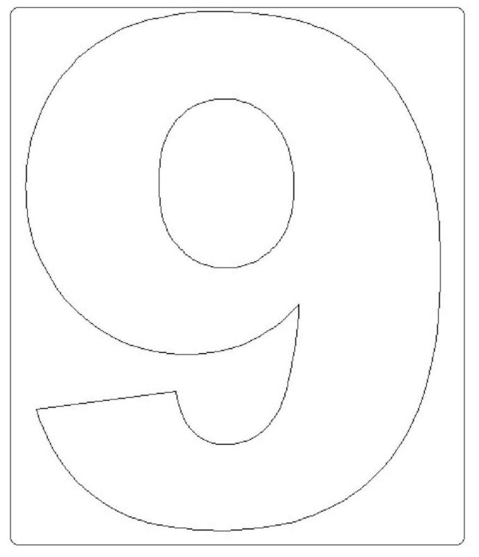 Цифра 9 трафарет для вырезания