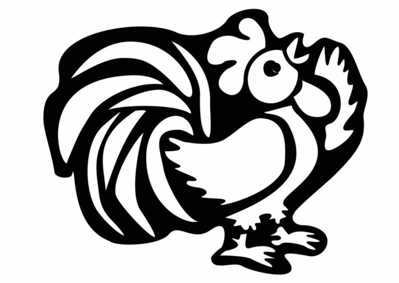 Трафарет петуха для рисования