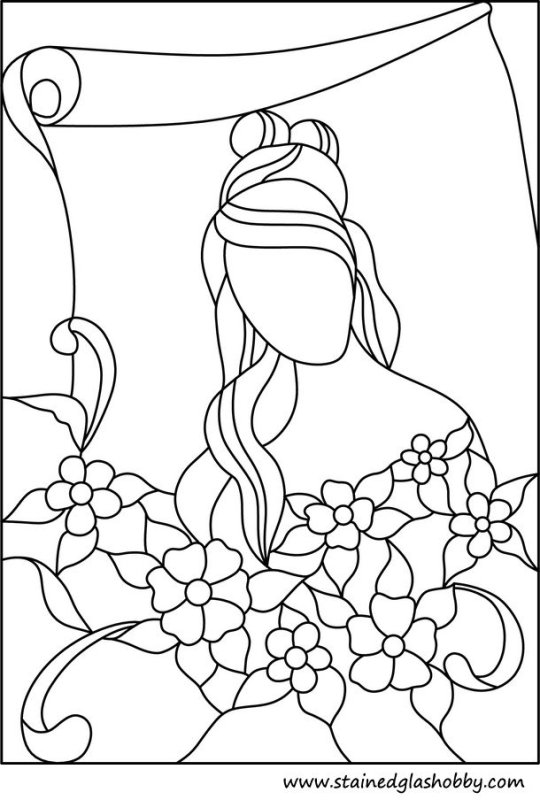 Контур рисунка для витража