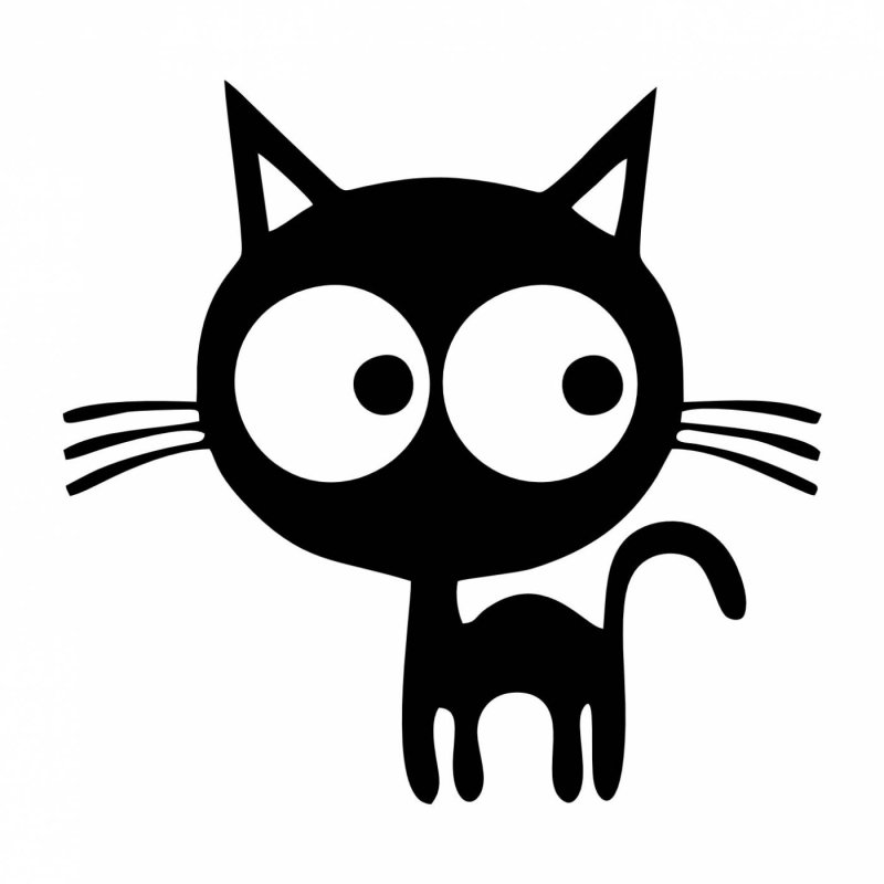 Силуэт кота с глазами