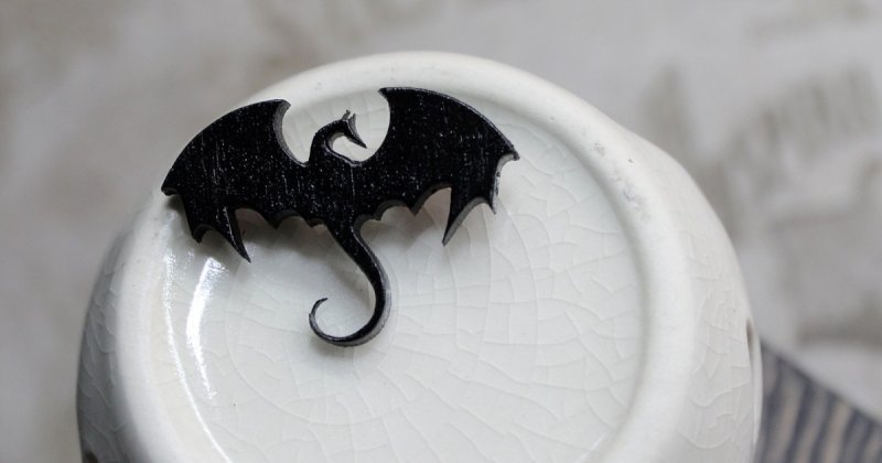 Дракон трафарет для броши