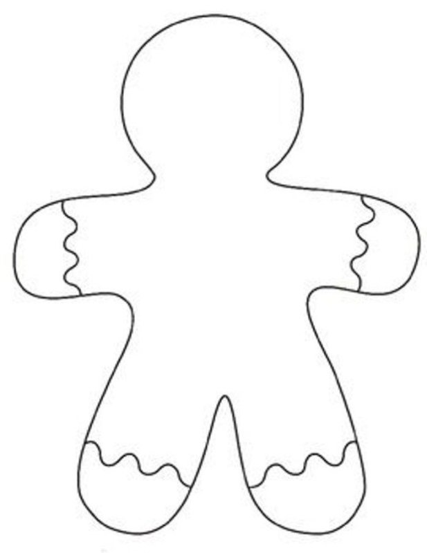 Пряничный человечек трафарет