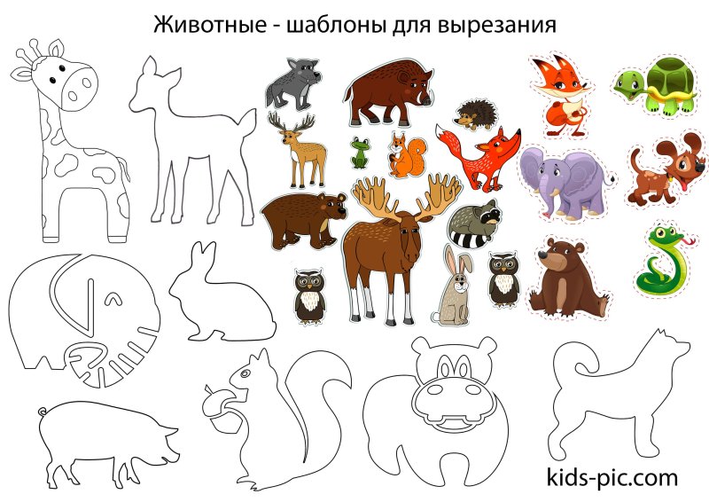 Животные трафареты для вырезания
