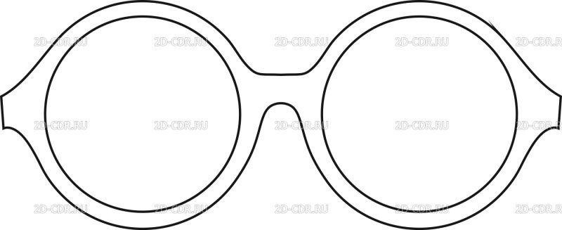 Шаблон круглых очков