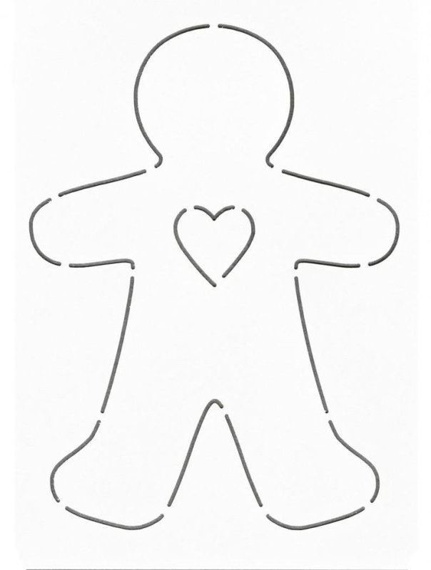 Пряничный человечек трафарет для печенья