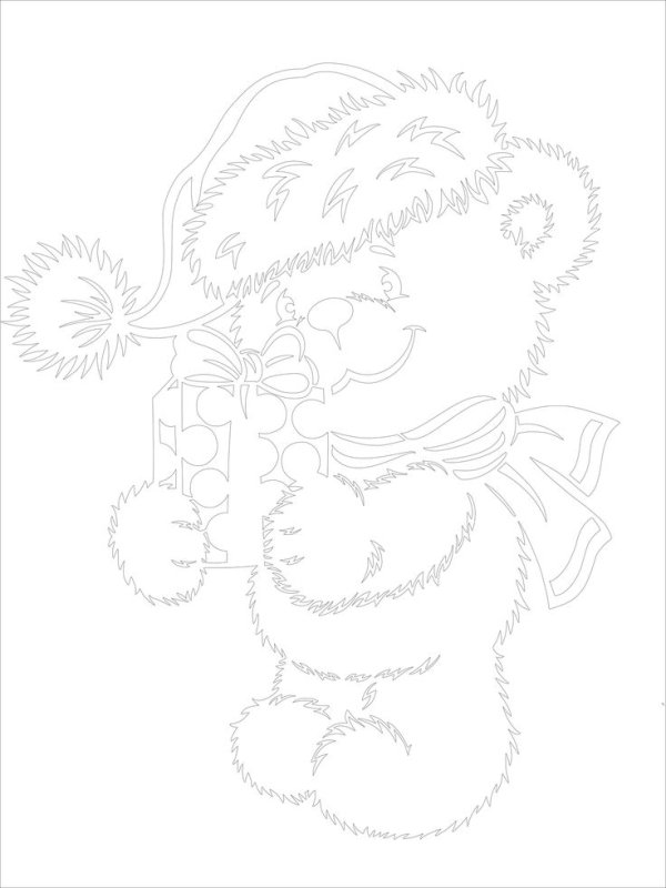 Вытынанки на окна Медвежонок