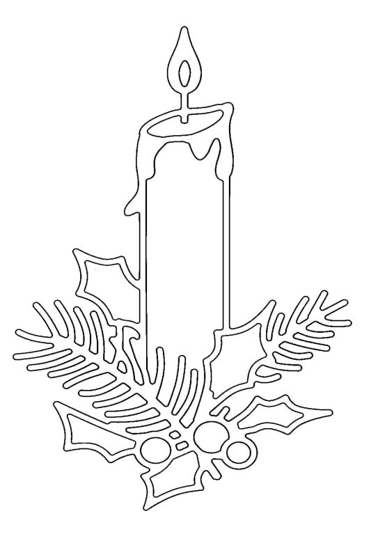 Трафарет рождественской свечи