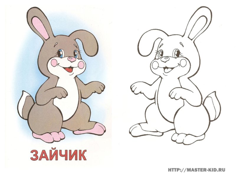 Шаблон зайца для аппликации