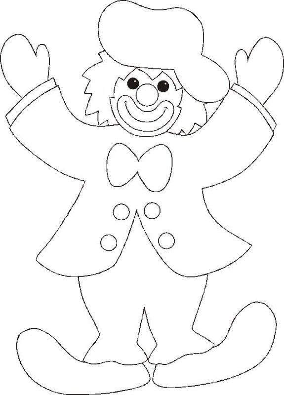 Трафарет клоуна для аппликации