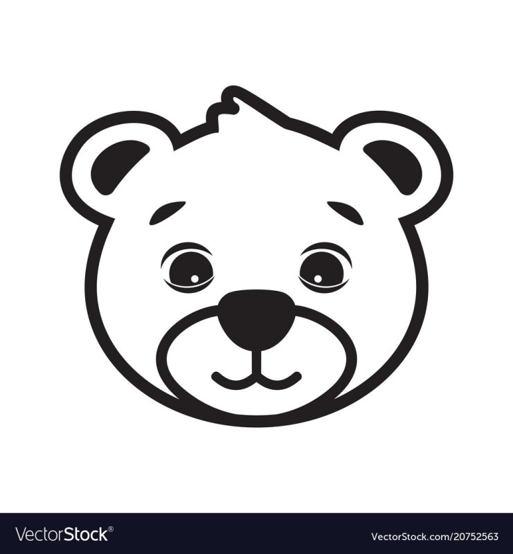Трафарет головы медведя