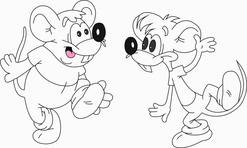Мыши из кот Леопольд раскраска