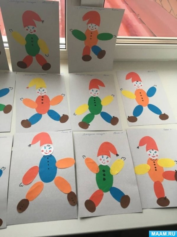 Аппликация петрушка в подготовительной группе