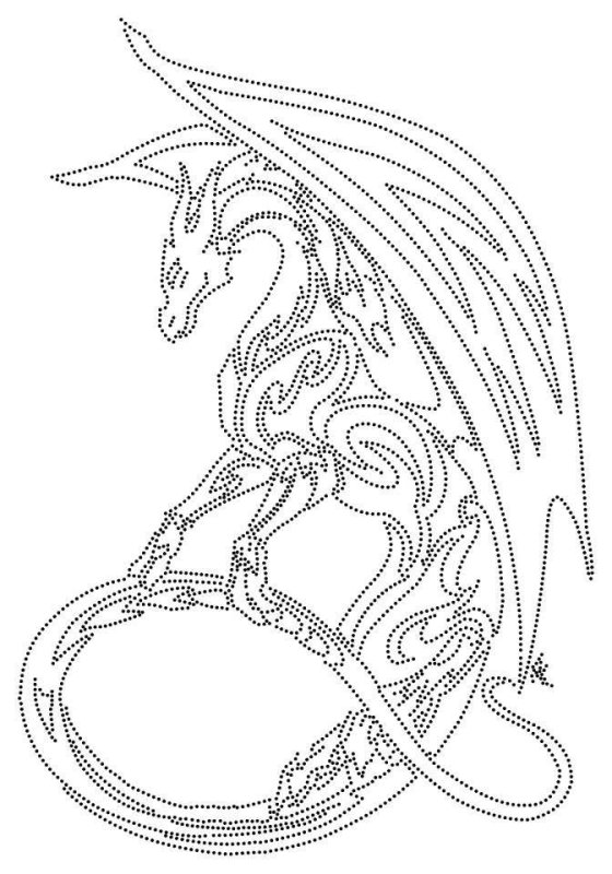 Дракон контурный рисунок