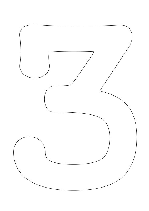 Цифра 3 трафарет