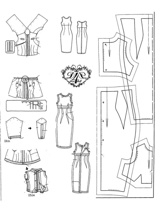 Лекала для пошива одежды для кукол Барби