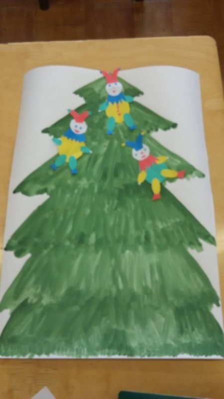 Петрушка на елке аппликация в старшей группе