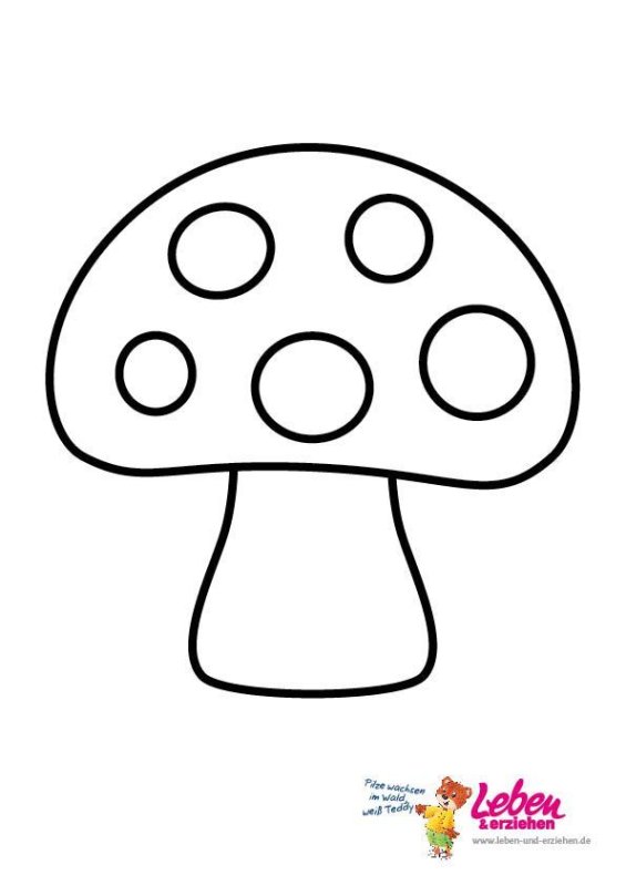 Мухомор раскраска для детей