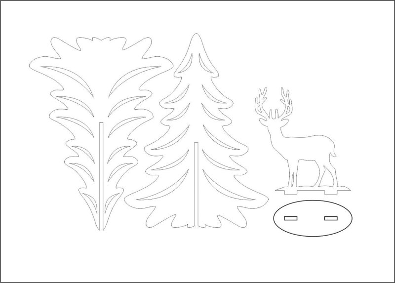 Елочка макет для лазерной резки