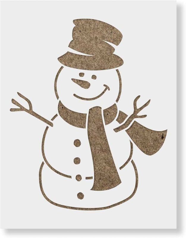 Снеговик трафарет