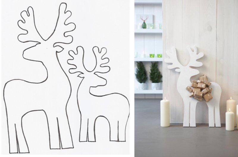 Шаблон оленя из картона