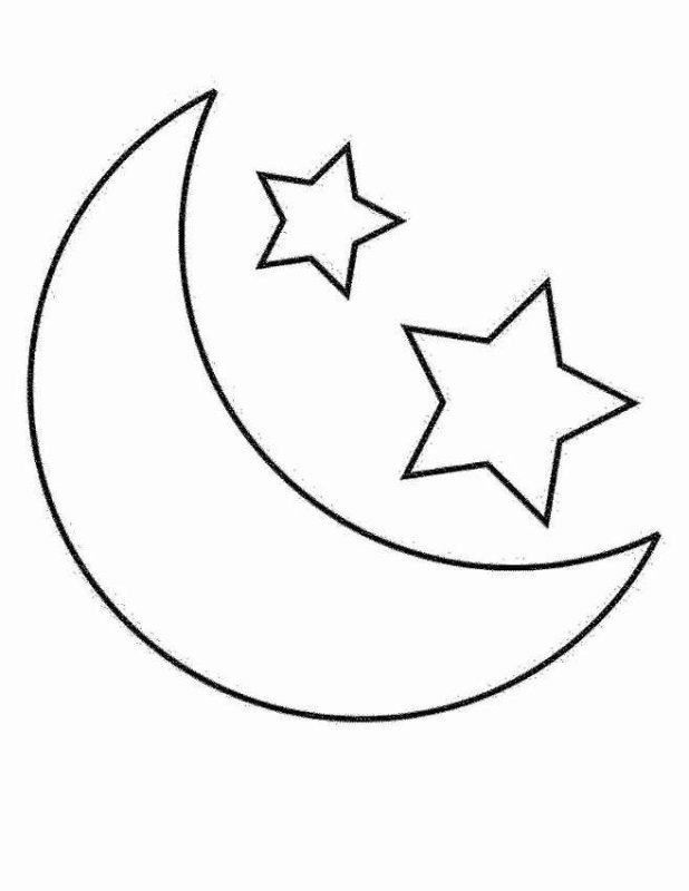 Луна раскраска для детей