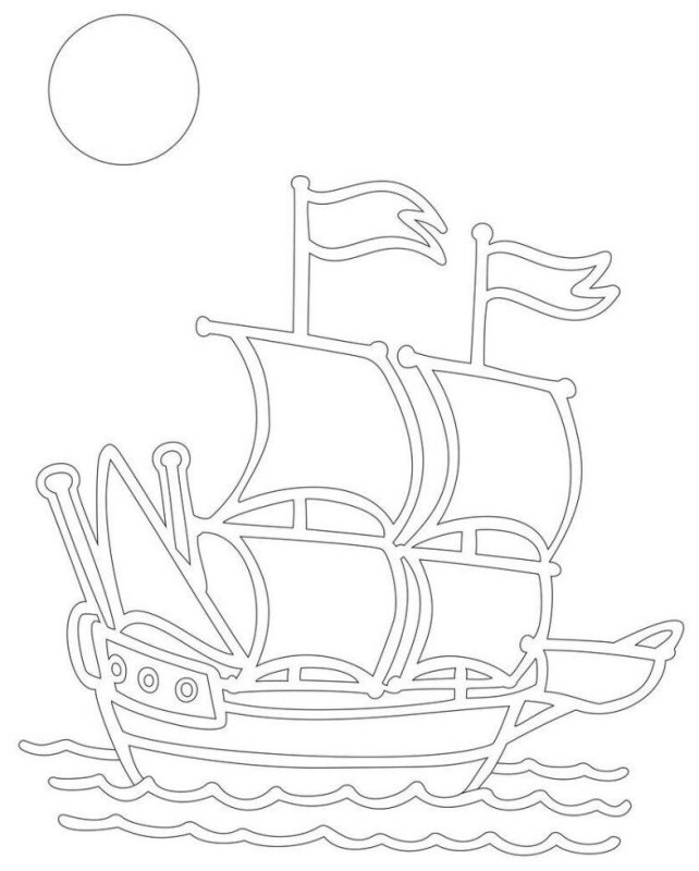 Трафарет "кораблик"