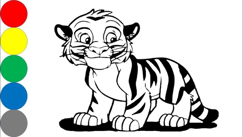 Тигренок силуэт