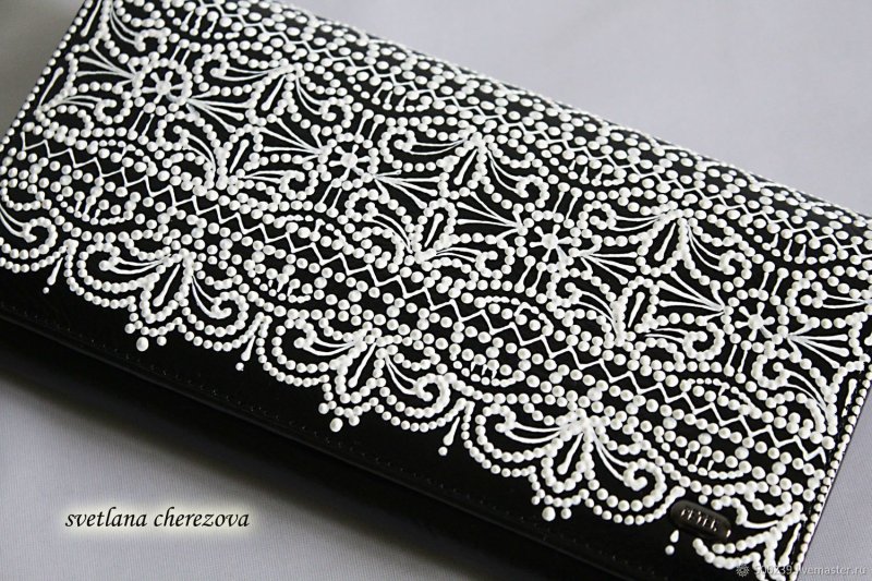 Визитница точечная роспись