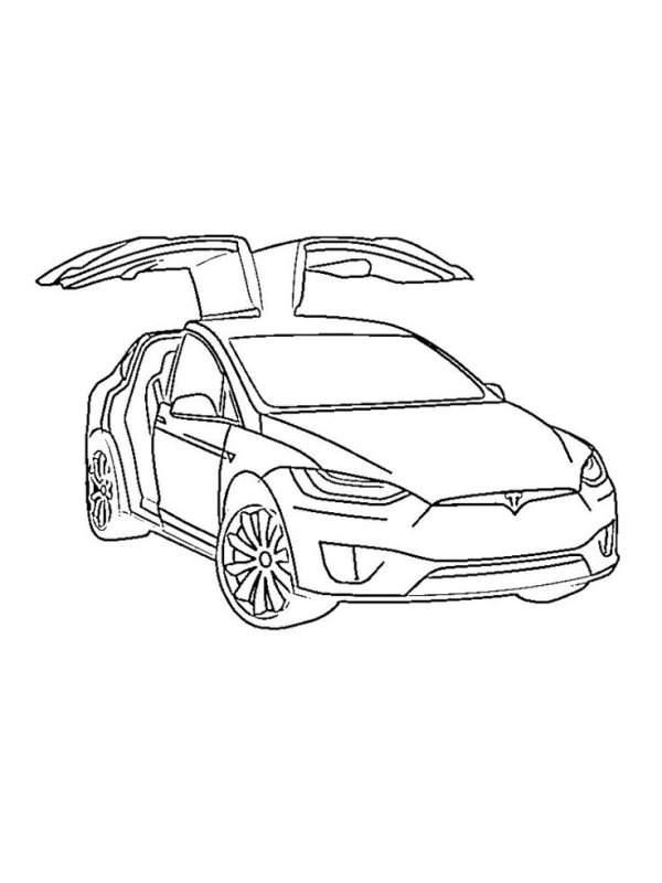Tesla model x рисовать