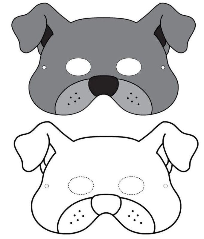 Маска собаки из картона