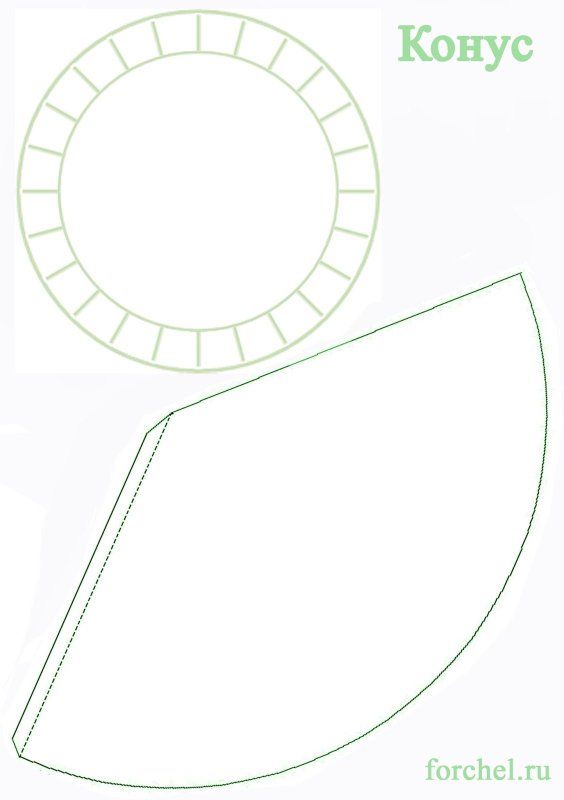 Конус из бумаги схема