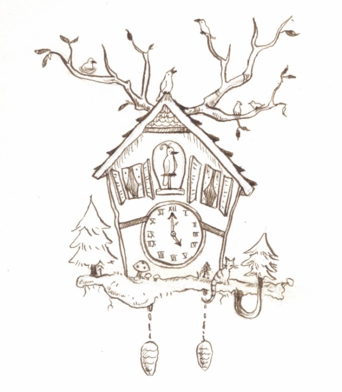 Раскраска сказочные часы