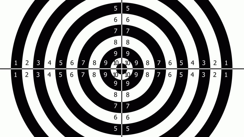 Мишень для стрельбы из воздушки 10 метров