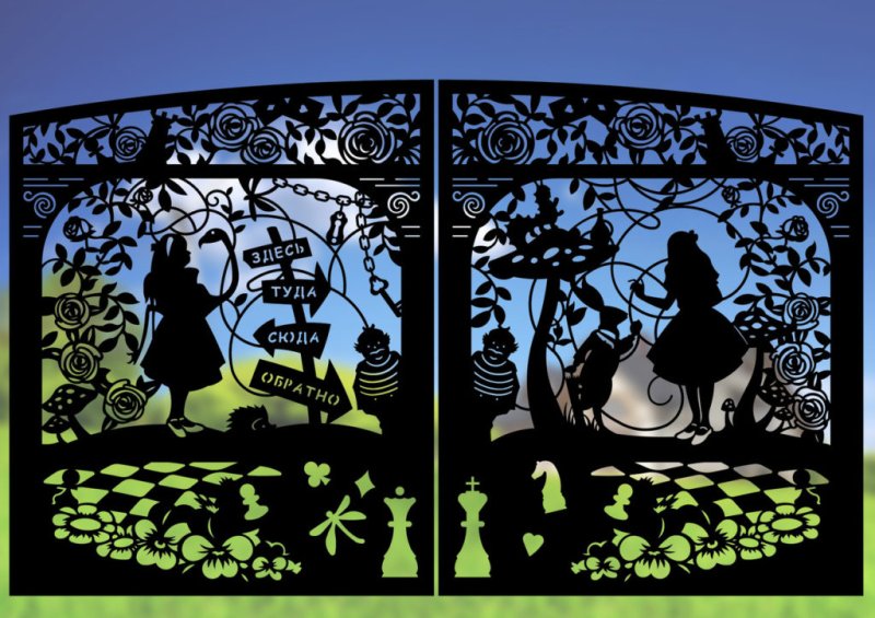 Резные ворота из металла плазмой