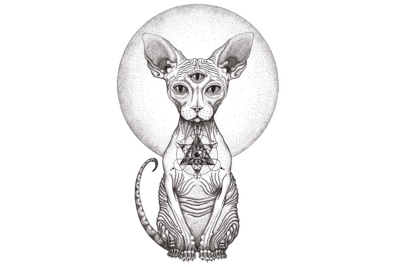 Тату сфинкс дотворк