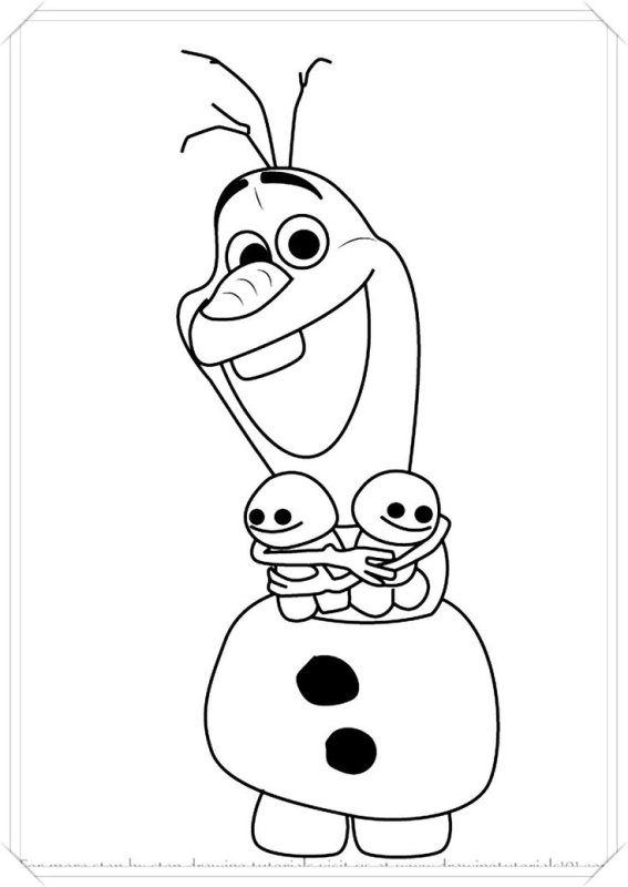 Снеговик из холодного сердца раскраска