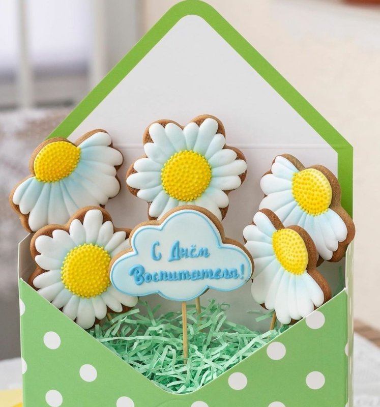 Венок с ромашками на пряниках