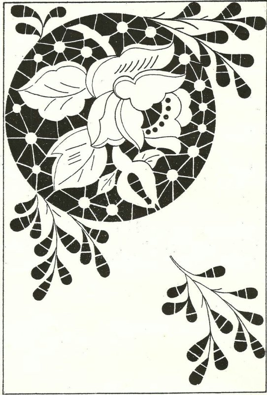 Узоры Ришелье трафареты