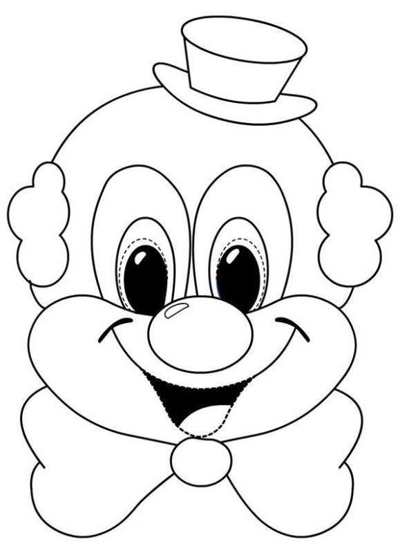 Лицо клоуна раскраски для детей