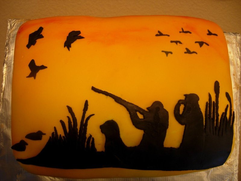 Трафарет на торт охотник