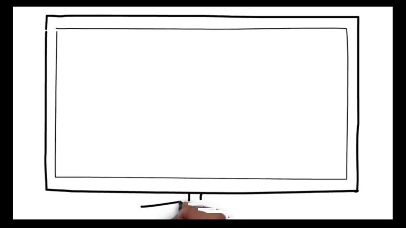 Нарисовать телевизор карандашом